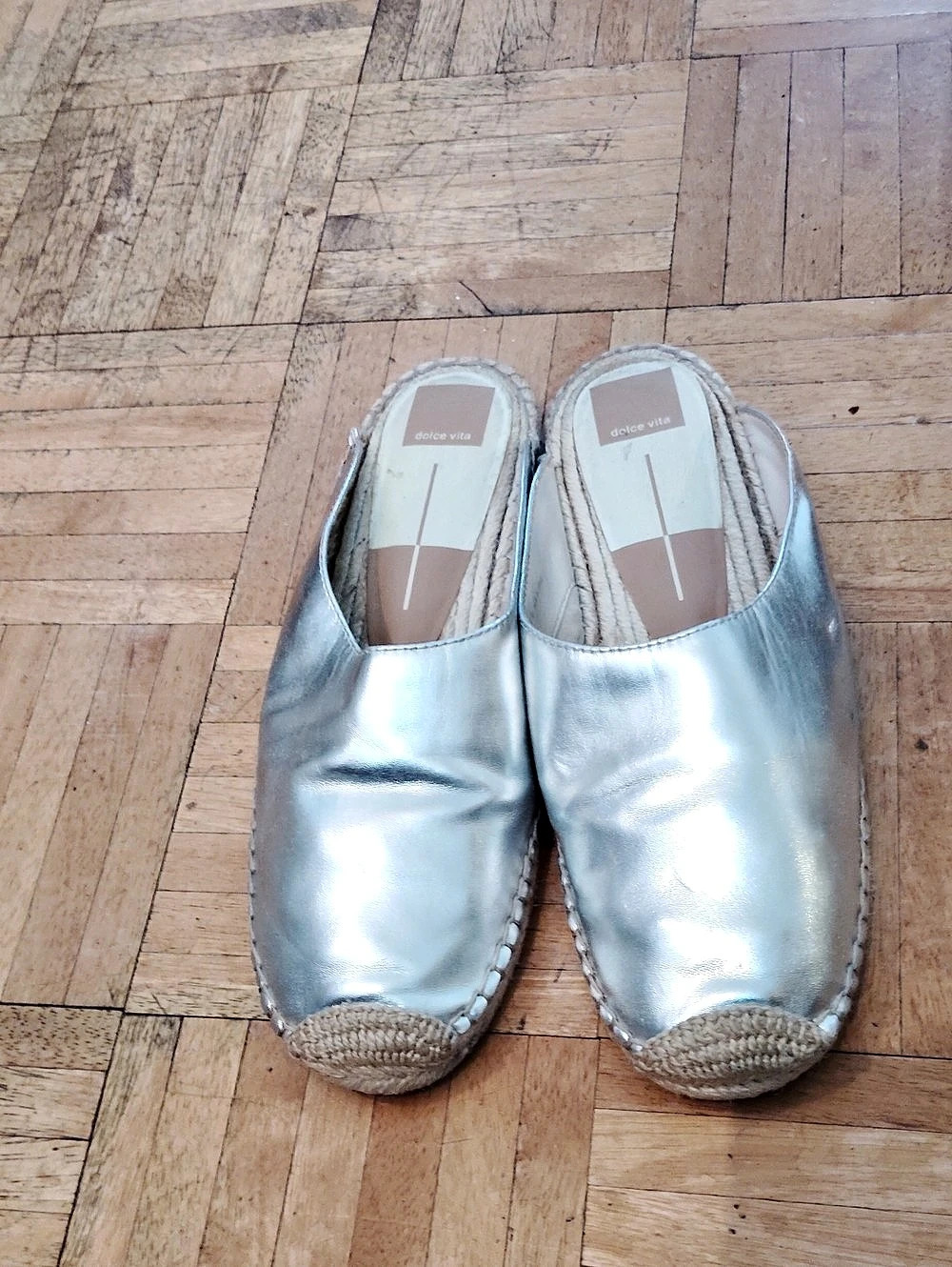 dolce vita Sanji Espadrille Slide Silver
